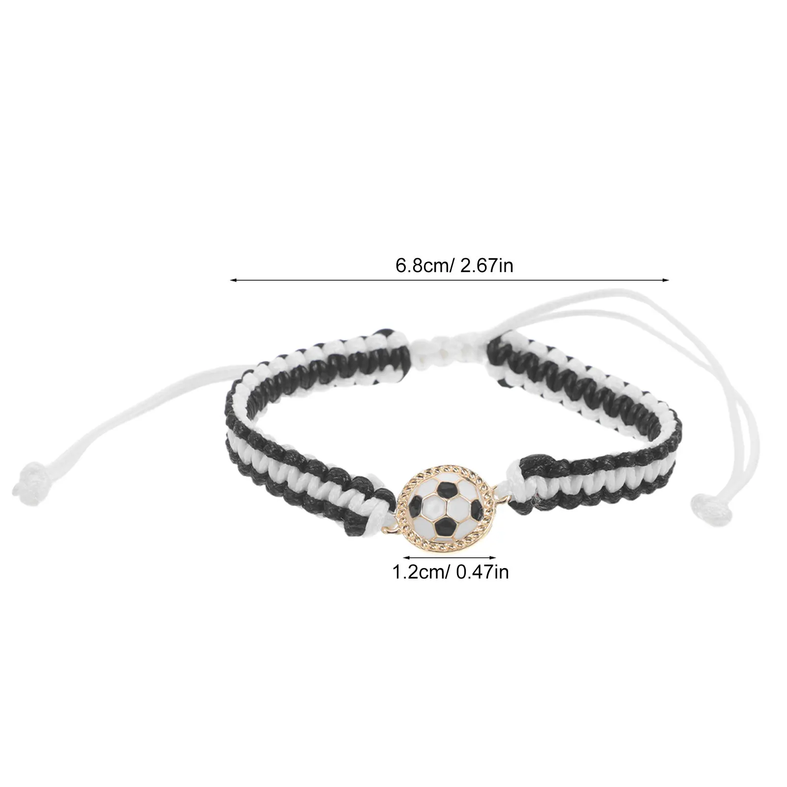 10Pcs Soccer Bracelets for Handwoven Football Wristbands Team Party Favors Sport Bracelets Soccer Ball Design