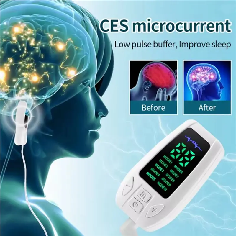 ABBK-2X 10 Modi Schlafhilfegerät Mikrostrom CES Schlafinstrument Schlaflosigkeit Angst Depression Maschine Schnelles Schlafen