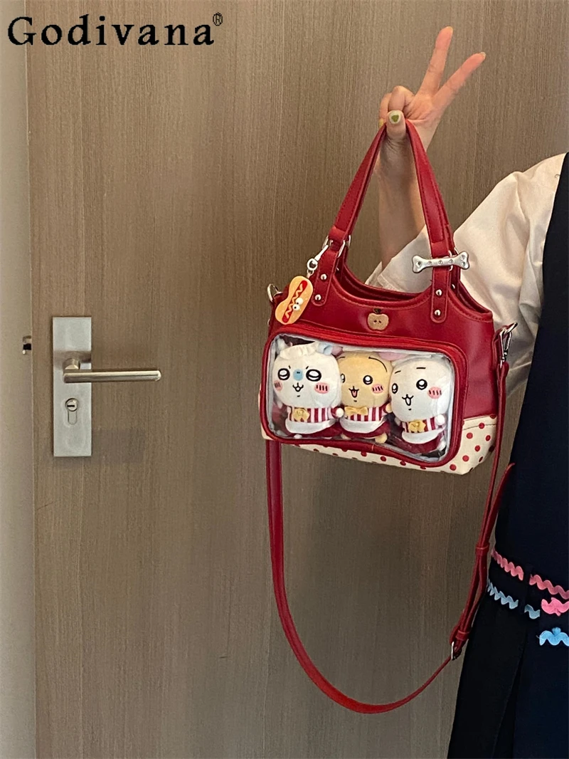 

Christmas Red Japanese Style Original Lolita Handbag Cute 10cm Doll Bag Small Capacity Daily Commute Crossbody Bag for Women