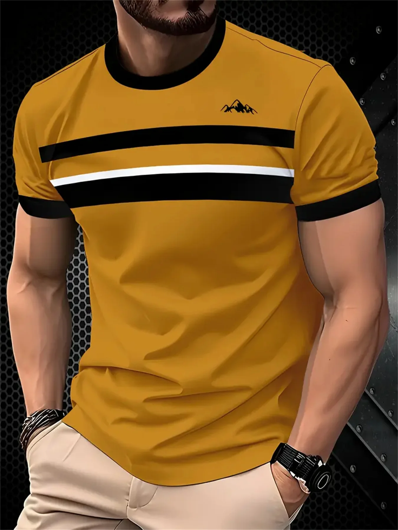 Thumbnail 4 - #23 New Mens Striped T-Shirts Arrivals