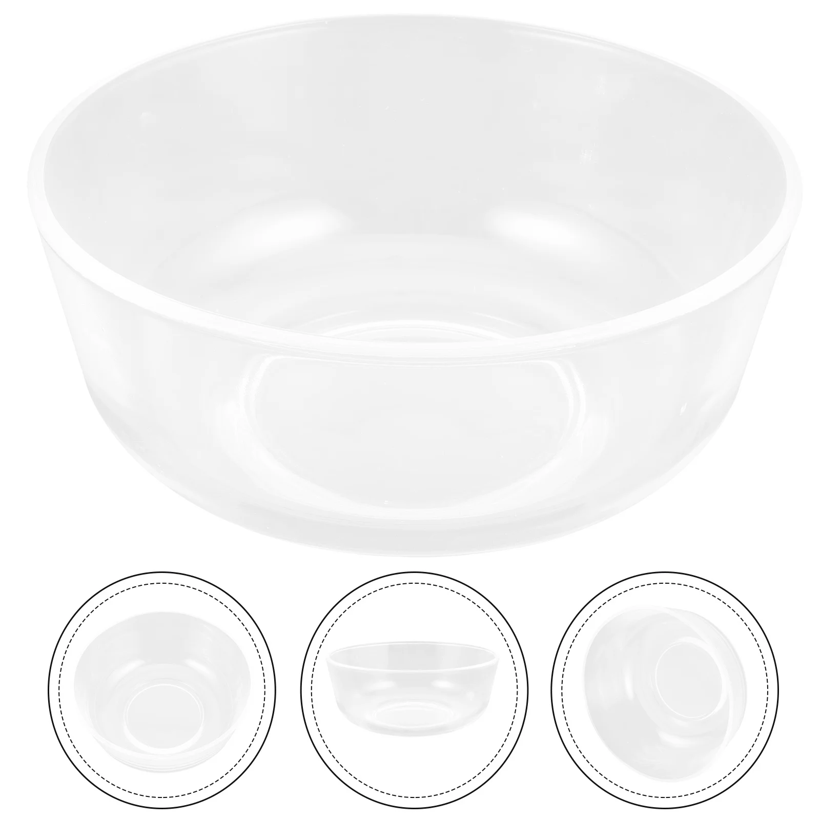 

1Pcs Lead Free Glass Transparent Bowl 7 Inch Heat Resistant Salad Fruit Dessert Serving Bowl for Weddings Events