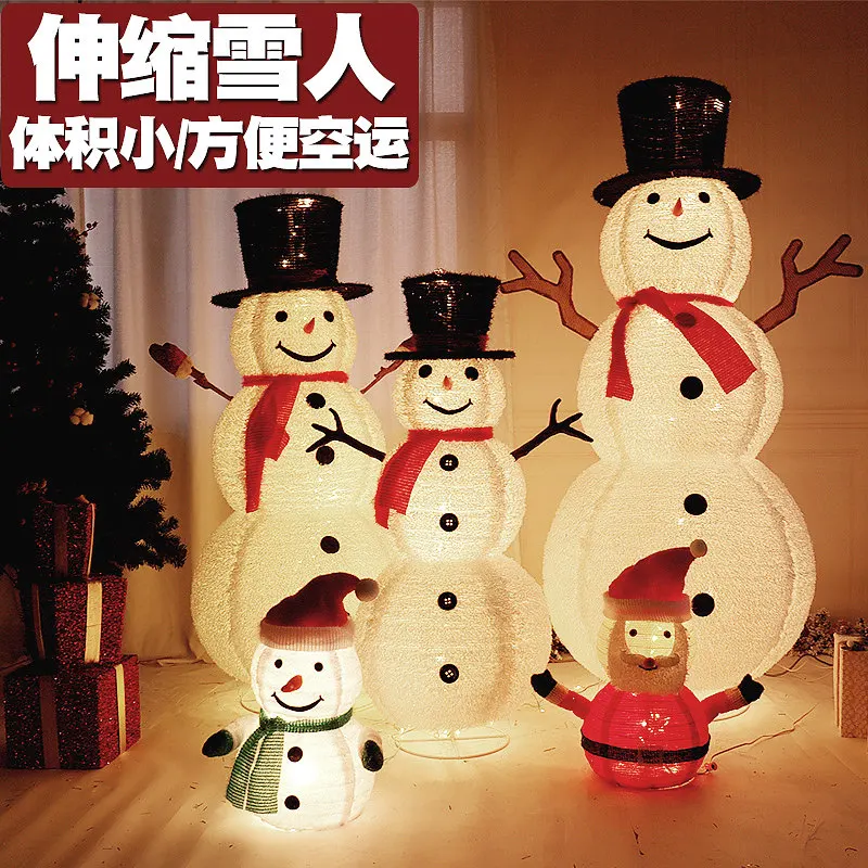 Outdoor Luminous 3D Snowman Props Light Christmas Tree Scene Decoration for Mall Hotel New Year Lantern Festival Holiday Decor