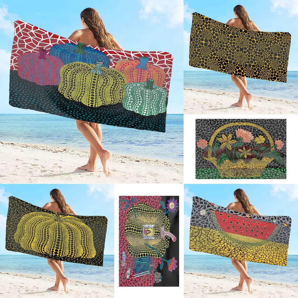 

Банное полотенце в желтый горошек, стиль Y-Yayoi Kusama, Большое пляжное полотенце для сауны, современное полотенце для фитнеса, быстросохнущее полотенце из чистого хлопка для отеля