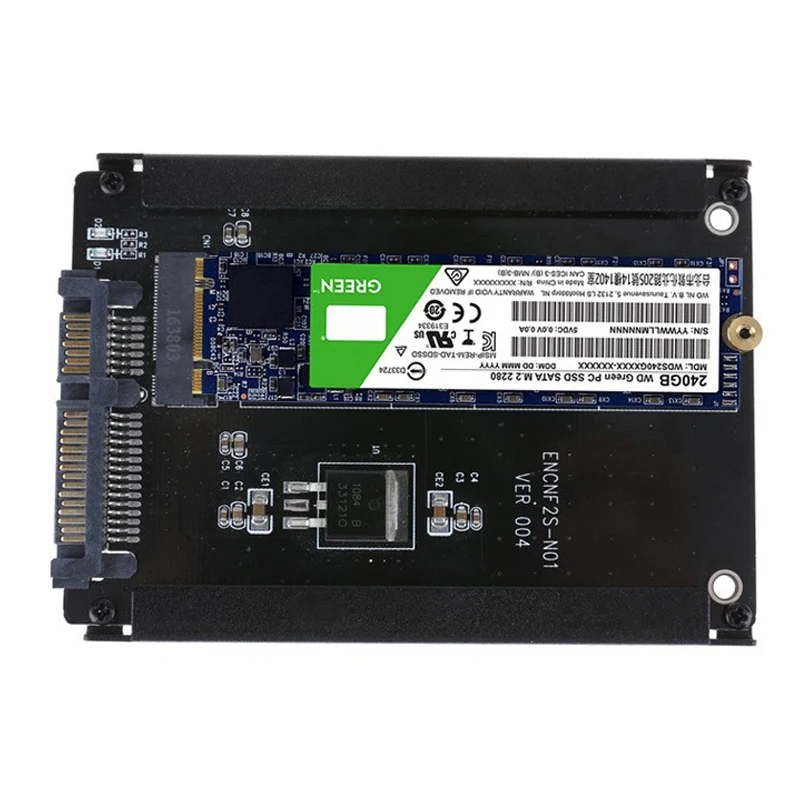 NOWOŚĆ Metalowa obudowa B+M Socket 2 M.2 NGFF (SATA) SSD do 2.5 SATA Adapter do 2230/2242/2260/2280mm M2 NGFF SSD Solid State Hard Drive