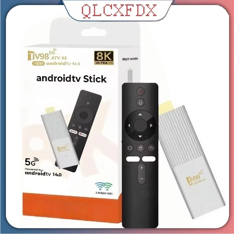 8K Android 14 Top Box TV Stick Allwinner H313 Quad Core BT5.0 Dual band WIFI Set-Top Box with Smart Voice control Remote Control