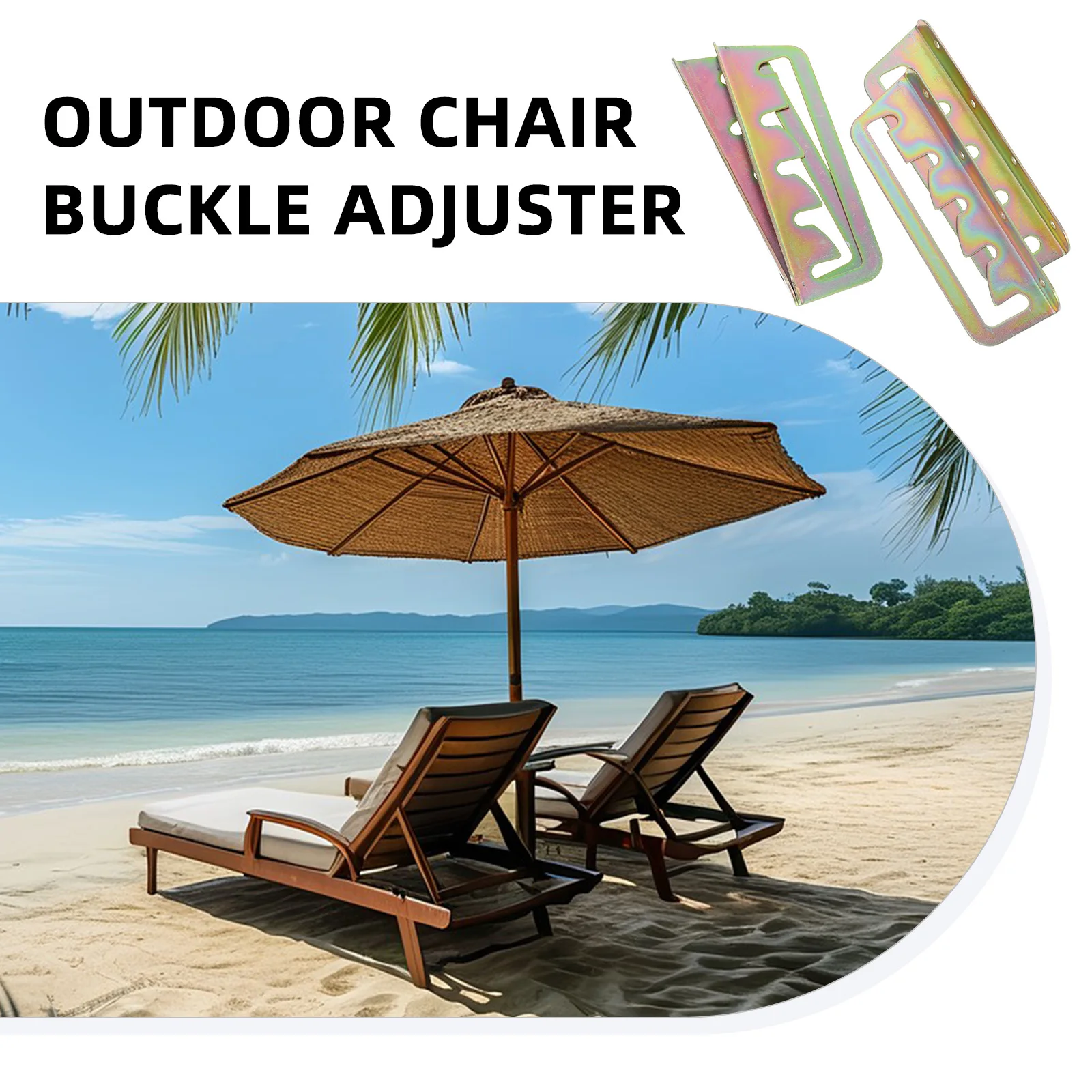 

2 Sets Folding Chair Hardware Adjustable Back Support Brackets Chaise Lounge Recliner Hinge Replacement Parts For Garden Patio