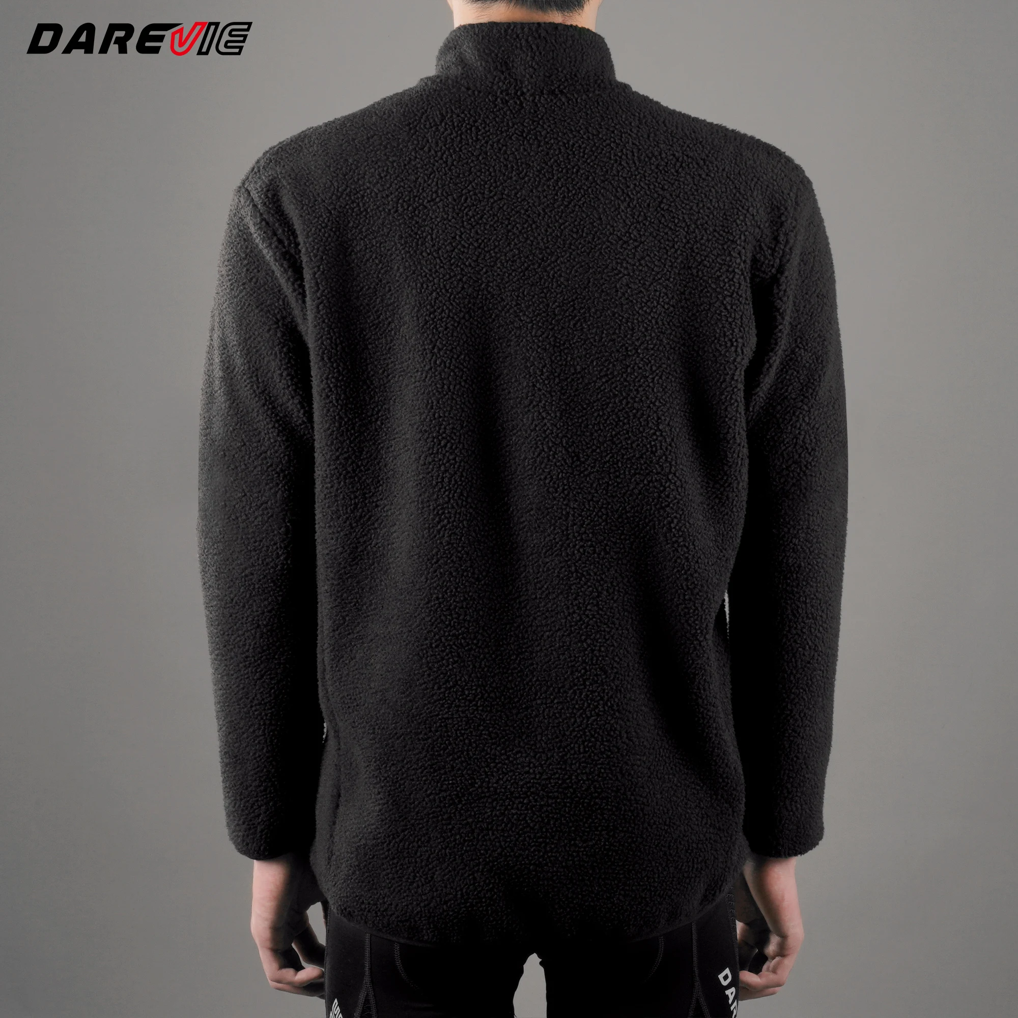 DAREVIE Jaquetas de ciclismo para o homem inverno manter quente à prova de vento casual jaqueta de lã 3 bolsos com zíper ao ar livre esportes jaquetas masculinas