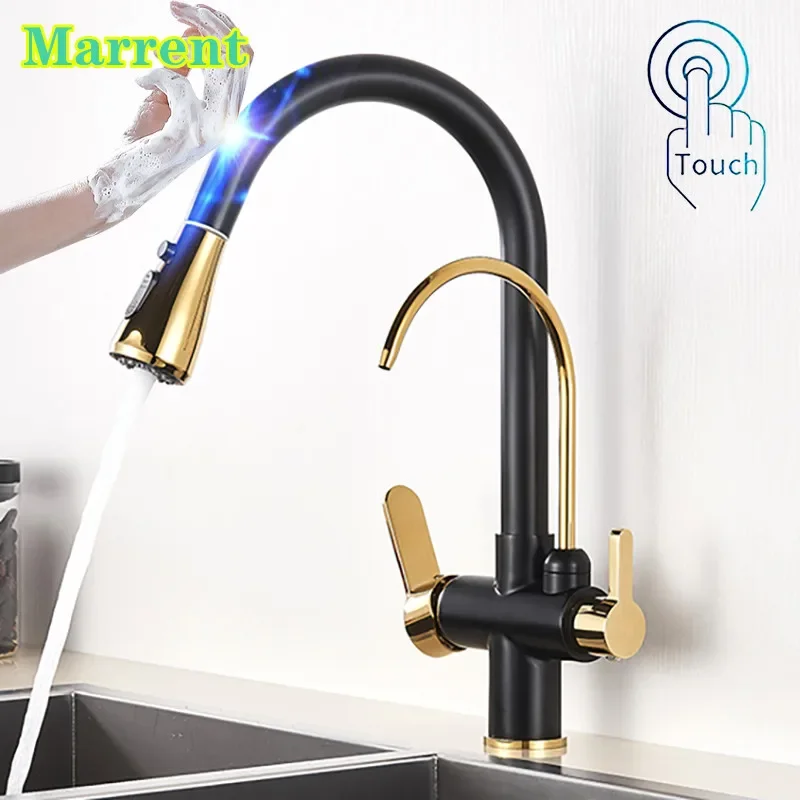 

Touch Filter Kitchen Faucets Hot Cold Pull Out Kitchen Mixer Tap Quality Brass Water Taps Drinking Sensor Touch Kitchen Faucet