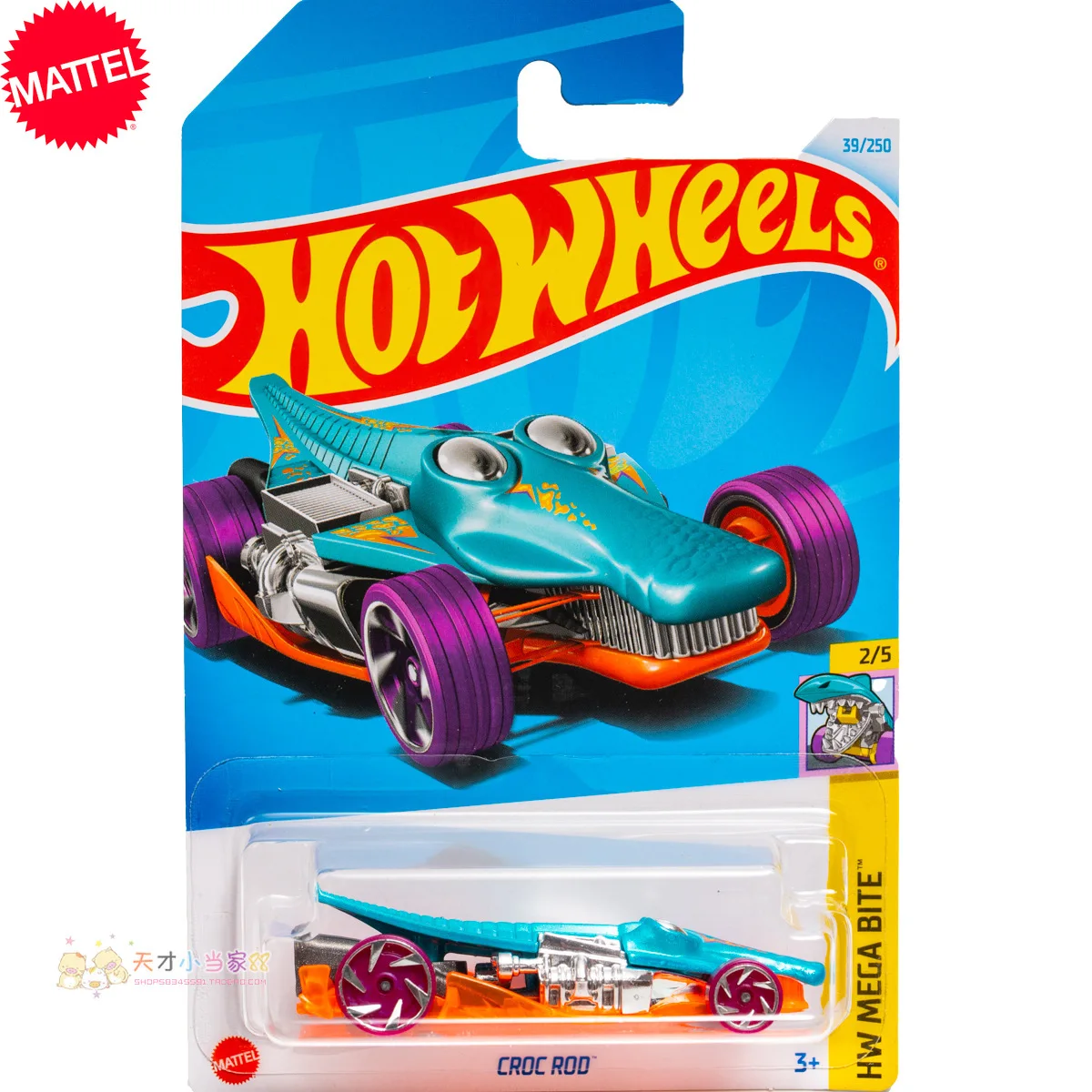 Mattel Hot Wheels Let's Race CROC ROD Car 39 HW MEGA BITE 1/64 Diecast Vehicle Model Toys for Boys Gift