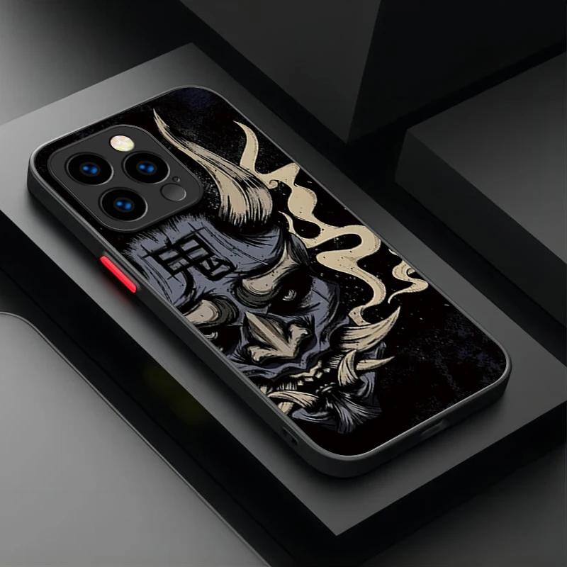 الساموراي هانا قناع شبح الطباعة جراب هاتف آيفون 17 الهواء 15 16E 16 زائد 14 13 12 11 برو ماكس XR X XS ماكس SE 2020 غطاء #3