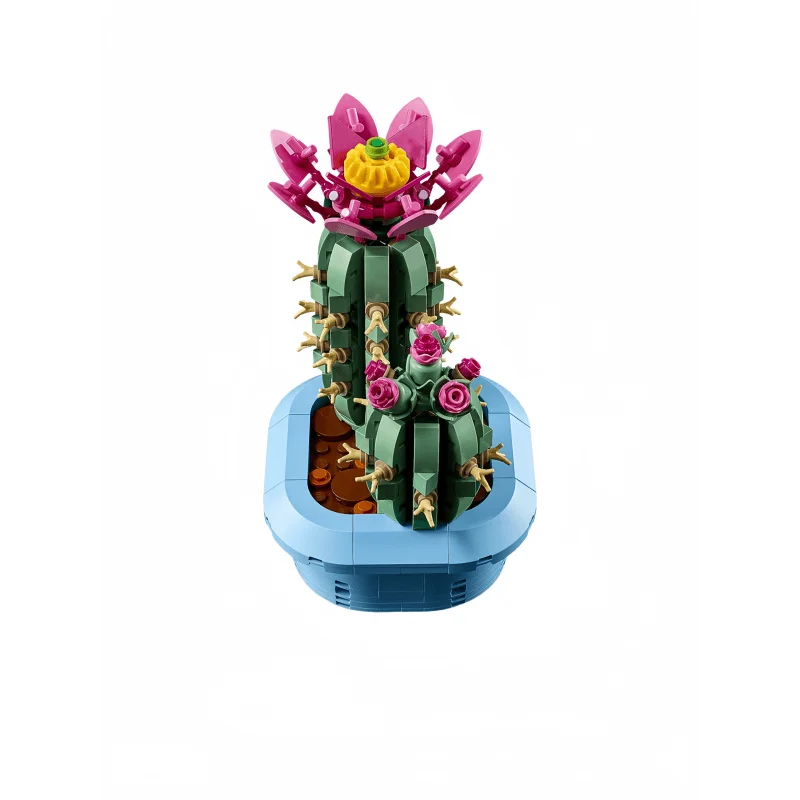 New 482PCS Diy Flower Plant Blooming Cactus man and women Puzzle Building Blocks Toy Ornament Gift - view 5