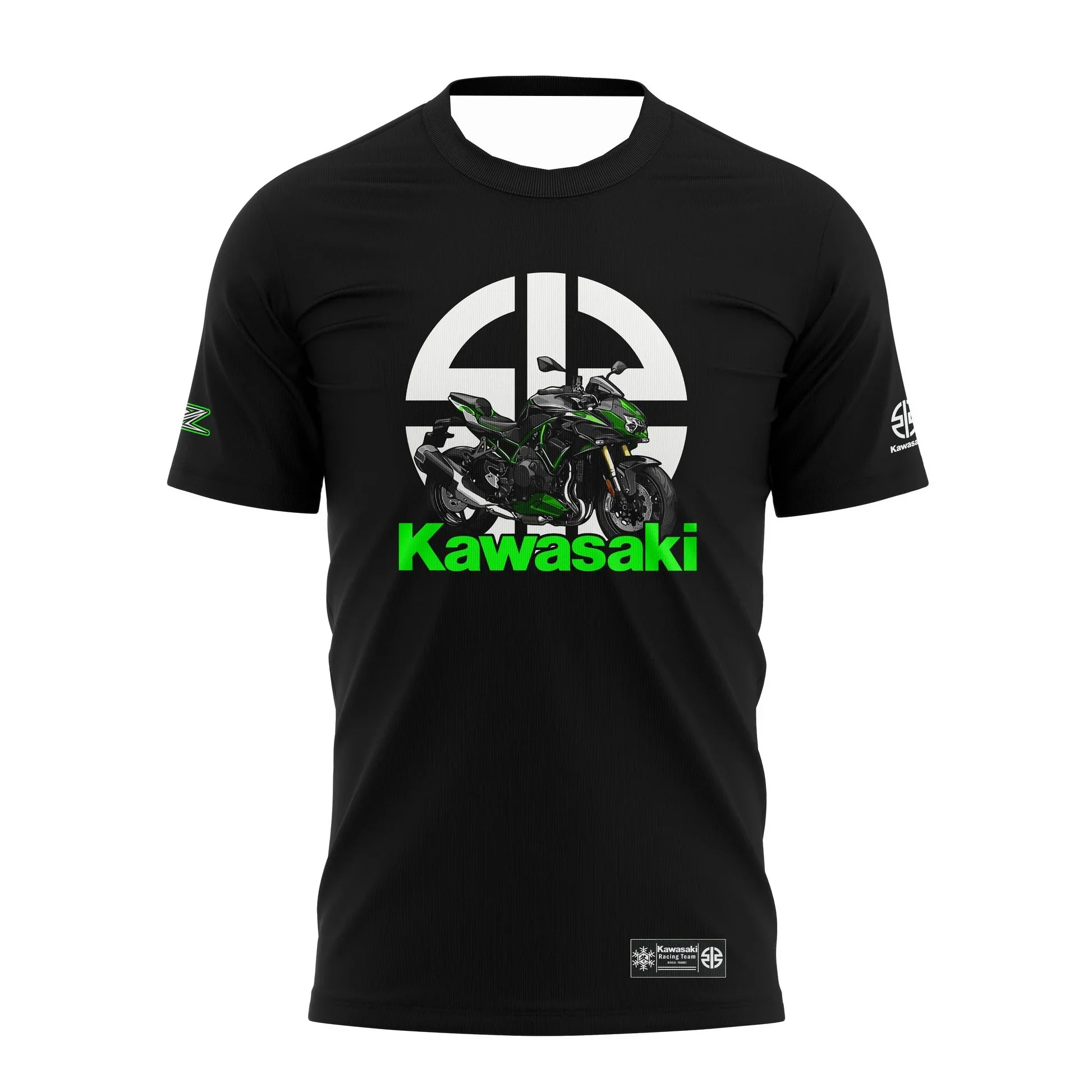 

2025 Men Kawasaki Motorcycle Off-Road Riding Racing Suit Breathable Short Sleeve Loose T Shirt Locomotive Quick Drying T-shirts