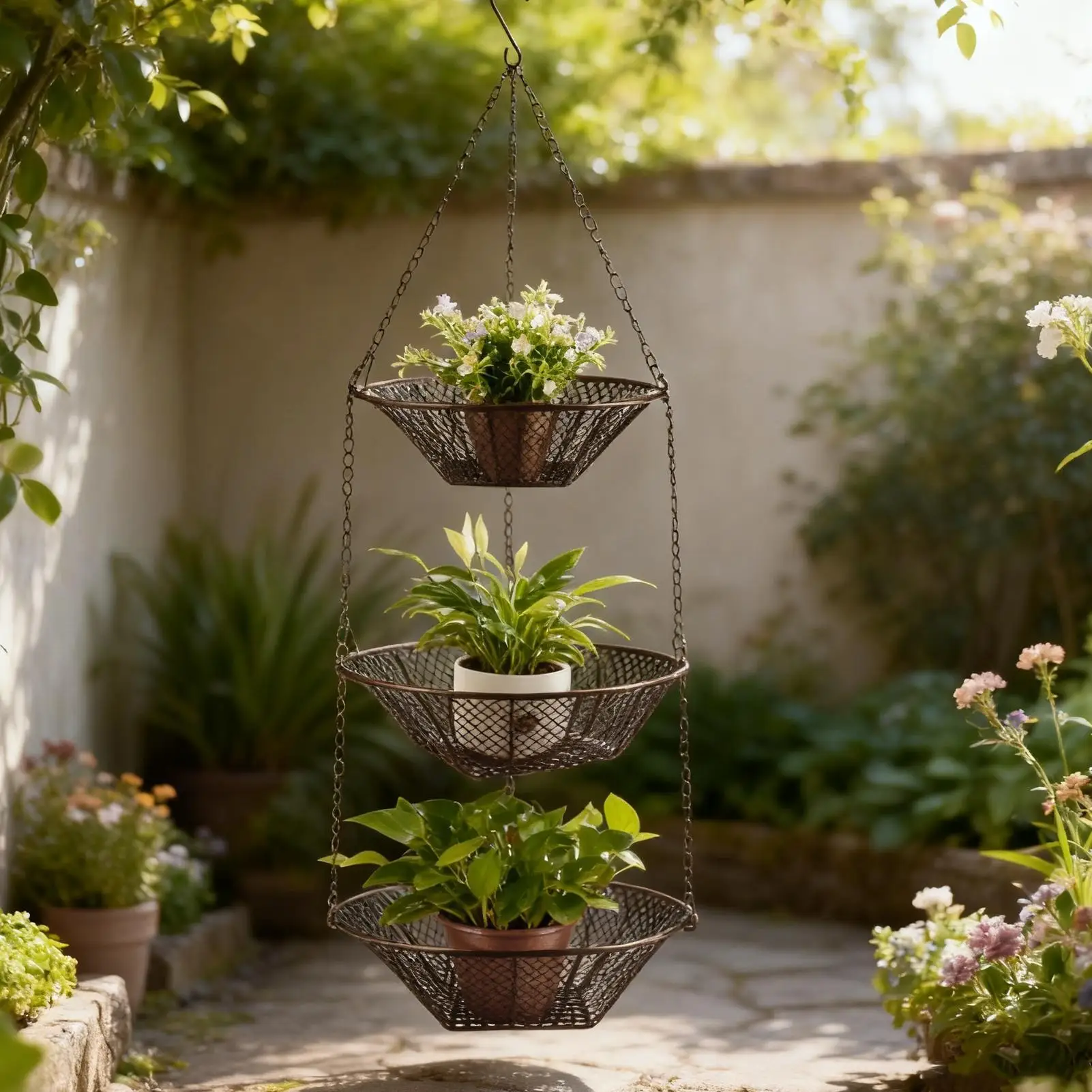 Fruit Basket 3-Tier Iron Holder Storage Organizer Kitchen Fruit Basket Vegetable Organizer For Food Snack Bread Potato Onion view 2