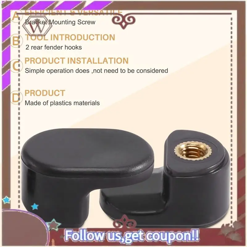 

A57E-2Pcs Rear Fender Mudguard Scooter Body Folding Force Hook Accessories For Xiaomi Mijia M365 Electric Scooter Skateboard Bla