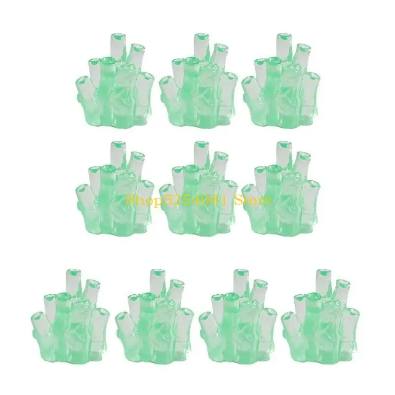 AXYC 10pc Miniature Luminous Panda Resin Figurines Glowing At Night Home Garden Decor