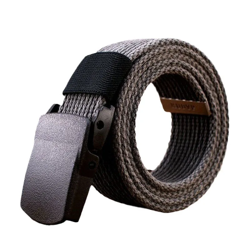 

(Ta-weo) Unisex Double-loop Buckle Smoky-grey Canvas Belts