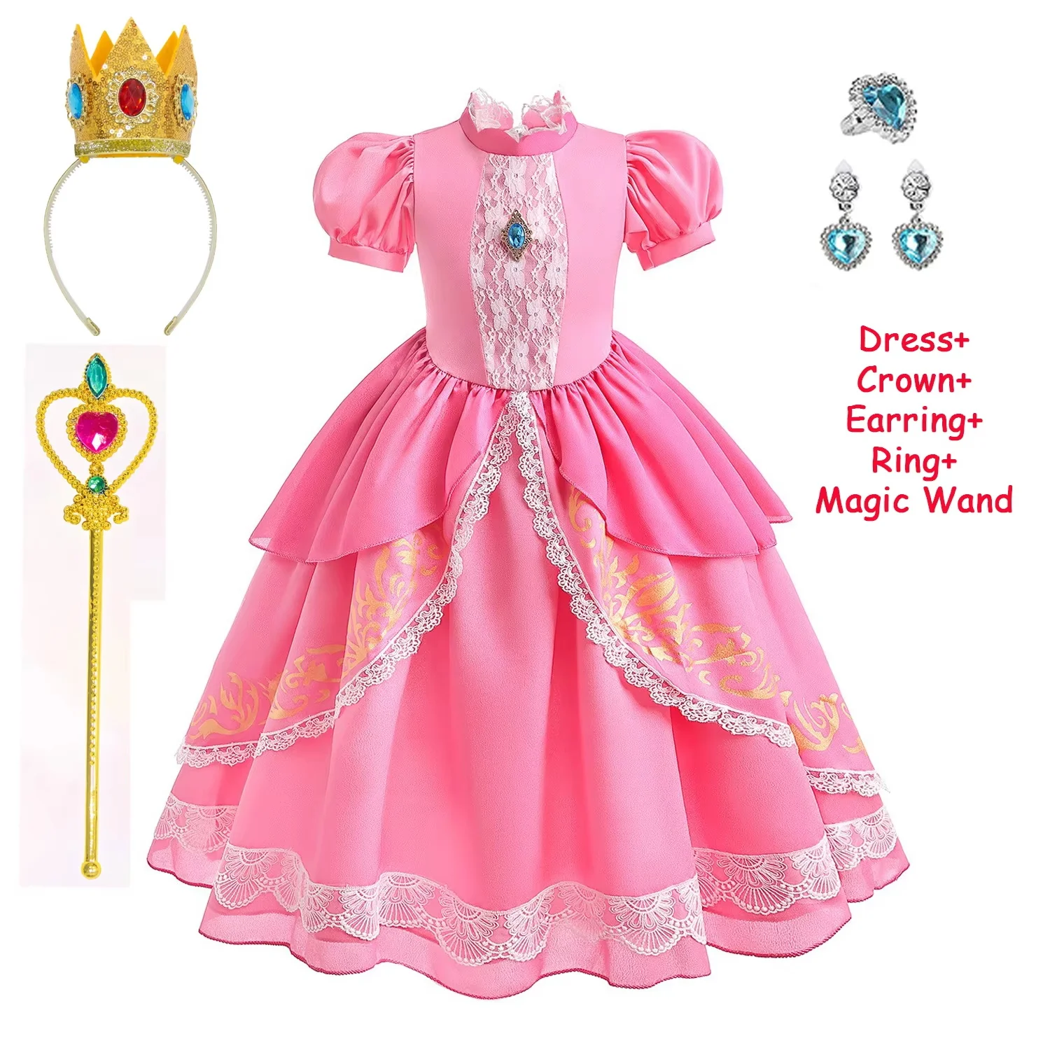 

Girls Princess Costume Cosplay Dress Halloween Fancy Clothes Kids Birthday Carnival Fantasia Outfits Prom Gowns 3 6 8 10Y