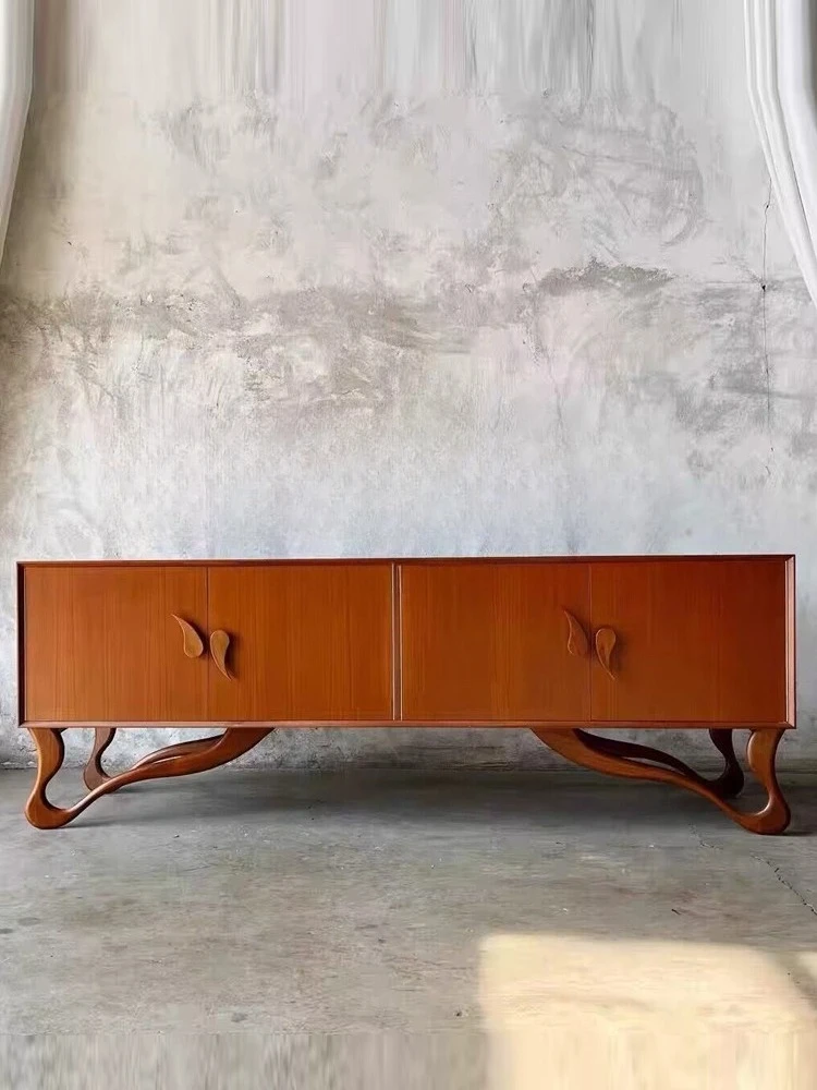 

Z Medieval solid wood imported teak TV cabinet Belgian recommended locker household dining side cabinet against the wall