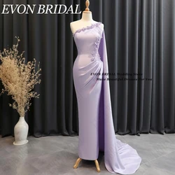 EVON BRIDAL One-Shoulder Lace Flowers Prom Dresses 2024 Lilac Mermaid Party Gowns Floor-Length abendkleider damen Elegant