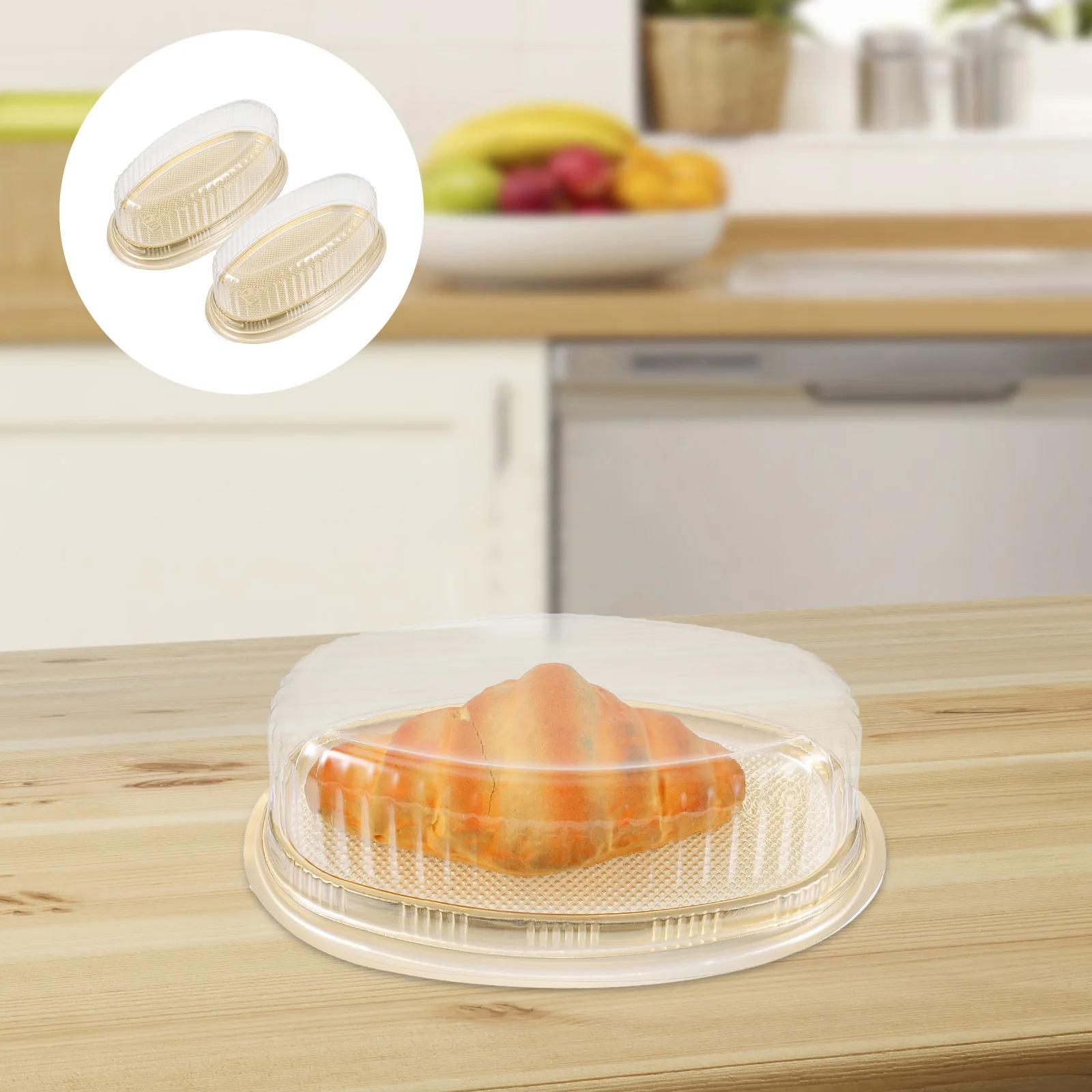 

10Pcs Portable Cake Box Disposable Plastic Pallet for Baked Goods Cakes Cookies Pies Lunch Takeaway Food Storage Easy Carry