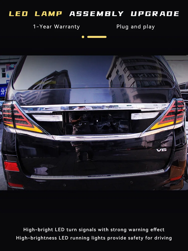 

Car Lights For Toyota Vellfire Alphard 20 Series Taillight 2007-2014 Auto Full LED Tail Dynamic Rear Lamp Tool DRL Accessories
