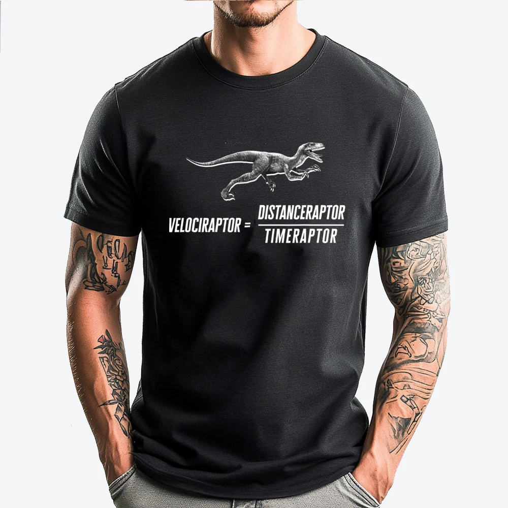 

Math Geek Dinosaur Velociraptor Equation v2 Men's T-Shirts ECO-FRIENDLY White T Shirt Men Printed
