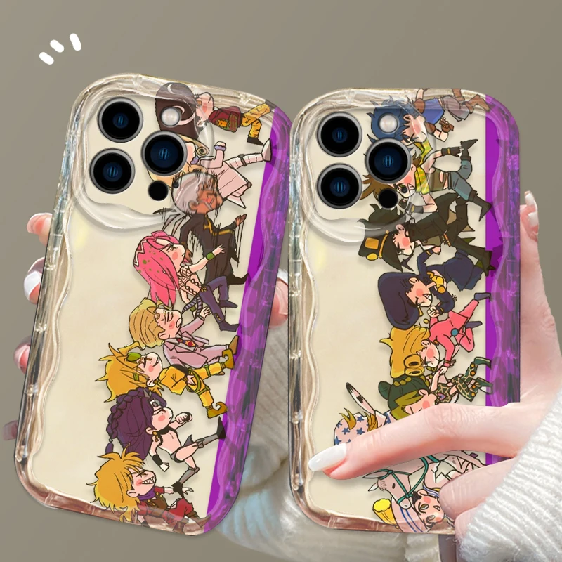 JoJo Bizarre Adventure Cover For Apple iPhone 15 14 13 12 11 Pro X XR XS Max Plus 8 7 Plus SE Wave Oil Phone Case