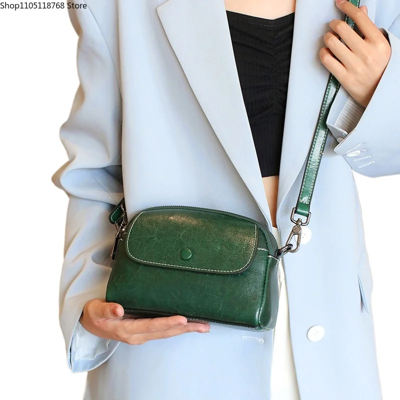 

Mini Small Genuine Leather Vintage Bag Crossbody Bag Luxury Mobile Phone Shoulder Bag