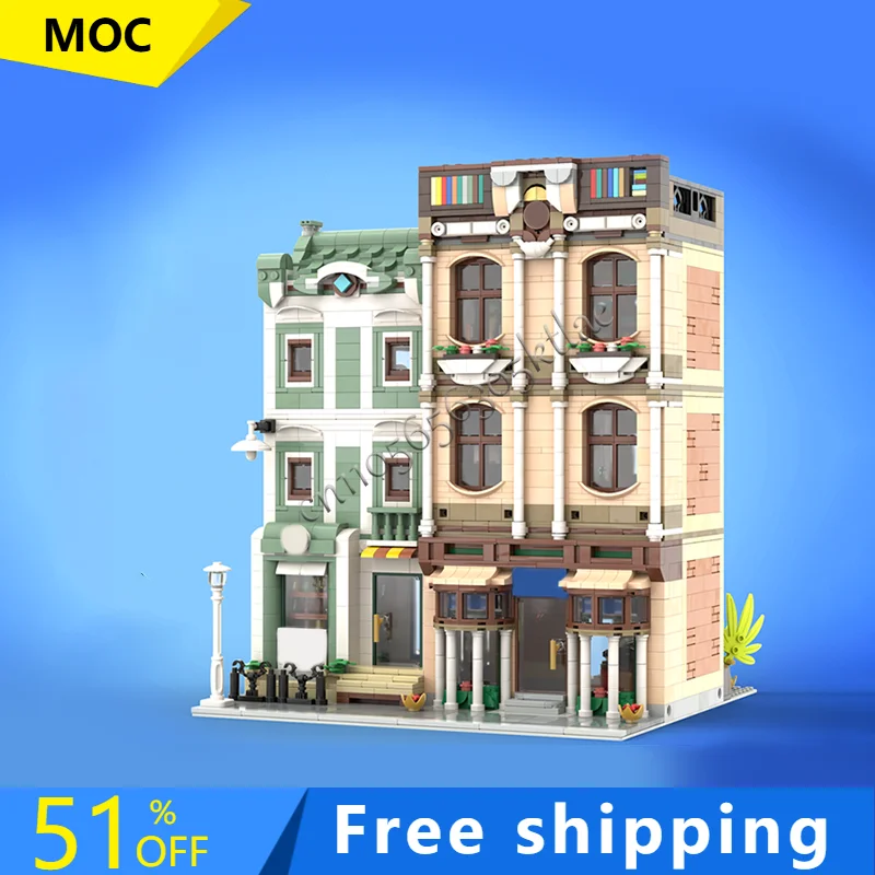 

2700 шт., современная архитектура, рабочая студия и аптека, модульные строительные блоки, набор моделей, игрушка-дисплей, детская сборка, подарки на день рождения