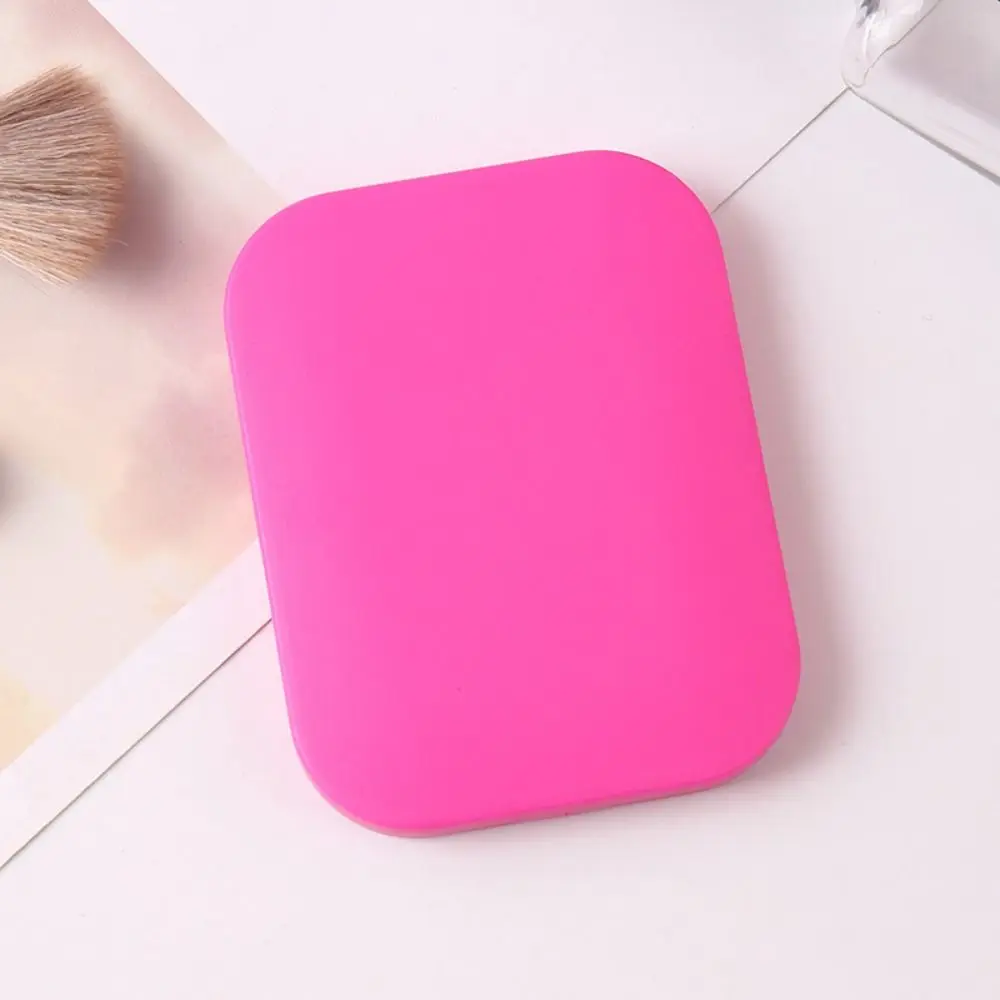 Mode Effen Kleur Zak Make-Up Spiegel Met Kam Slijtvast Handheld Opvouwbare Spiegel Gladde Cosmetische Spiegel Meisje Cadeau