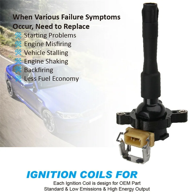 

6 шт. катушки зажигания 12131748018 UF354 UF300, запасные аксессуары для BMW 323I 325Ci E46 E39 X5 E36 325 330 V6 V8