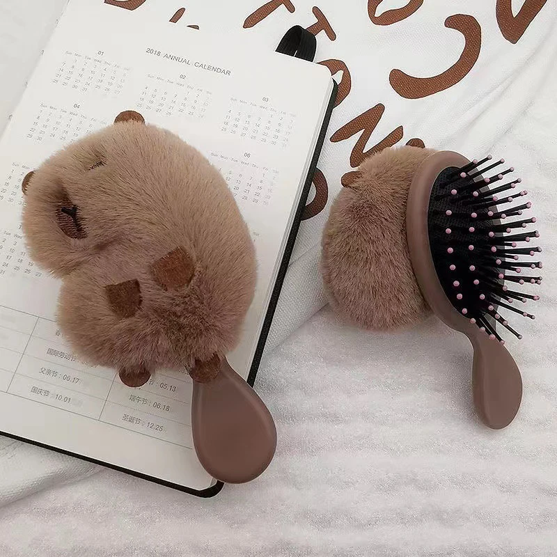 1pcs Funny Capybara Air Cushion Comb Kapibala Head Massage Airbag Comb Anti-Static Portable Travel Girl Hair Combs Styling Tool