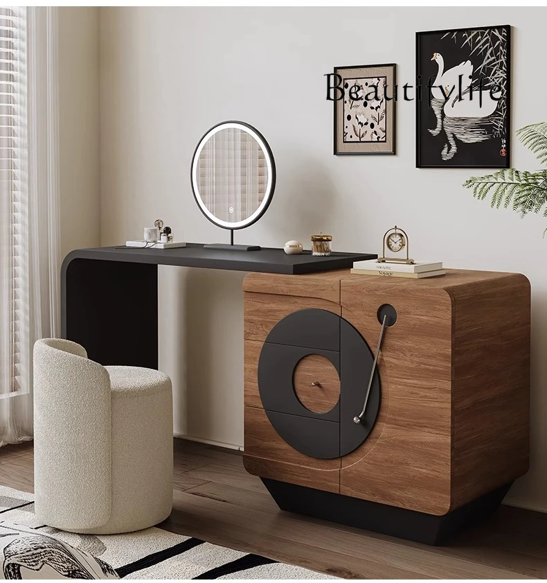 Dresser Cabinet Integrated Makeup Table Bedroom Modern Simple Solid Wood Medium Antique Corner Small Apartment
