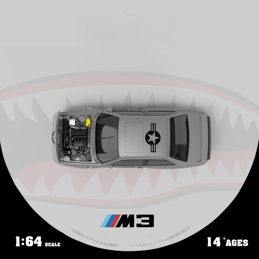 

OM 1/64 E30 M3 Shark Nose Painted Small Scale Alloy Car Model Pre-sale