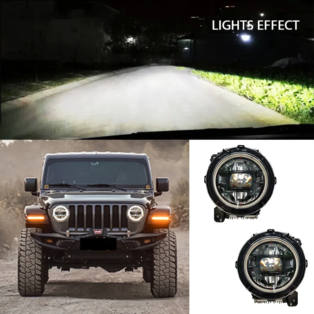 Lâmpada de cabeça LED de feixe alto/baixo de 9 polegadas