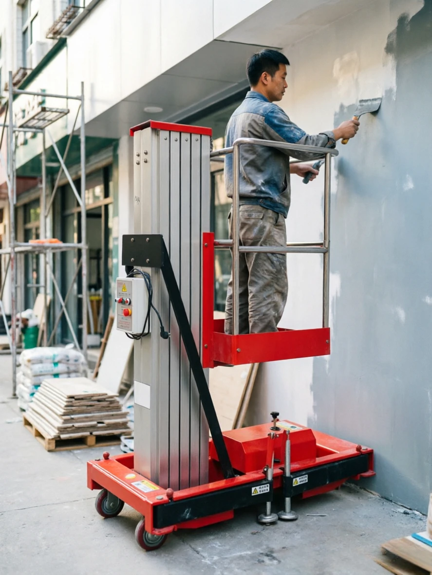 Mobile Aluminum Man Lift Light Alloy Anti-rust Oxidation Treatment Compact Body Villa Interior Decoration Working Platform