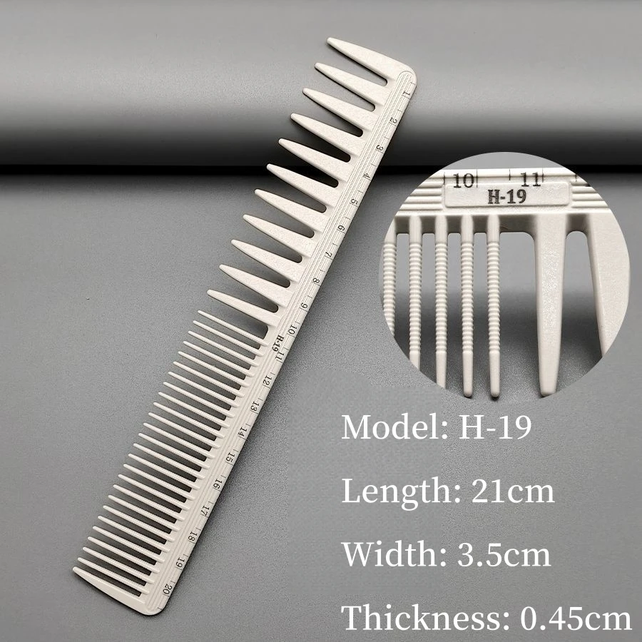 Breiter Zahnkamm mit Skala, Friseur-Haarschnittkämme, strukturierte Haarbürste für Herren, Friseursalon, grobe Zähne, Haarschneide-Styling-Bürste – Detail 12