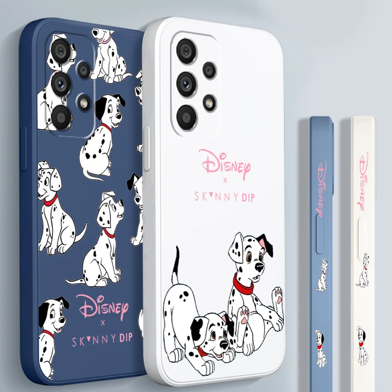 101 Dalmatians Disney Cute Liquid Left Rope For Samsung Note 20 10 A54 A31 A14 A03 A22 A34 A04 A24 A25 Ultra Plus 5G Cover