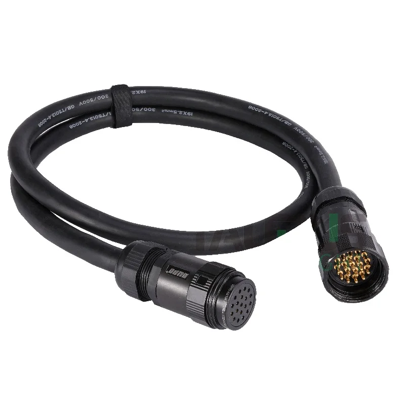 Cabo de alimentação elétrica compatível com Socapex de 19 pinos de 2,5 mm