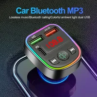 Car Bluetooth 5.0 FM Transmitter Support TF Card U Disk MP3 Player Dual USB Type C Car Charger Phone Charger Handsfree Car Kit