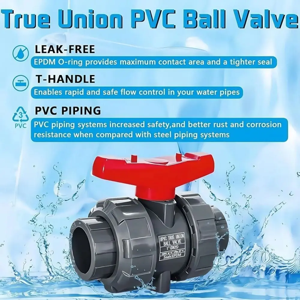 

50mm PE Pipe Faucet Diverter Irrigation Easy To Install Double Way Ball Valve Plastic Pipe Fast Joint Water Pipe Fittings Garden