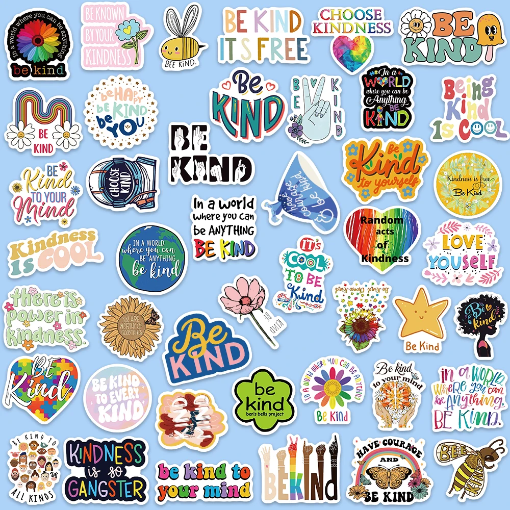 50PCS Be Kind And Friendly Psychology Stickers  For Laptop Luggage  Phone Case Fridge Skateboard DIY Waterproof Graffiti Decals