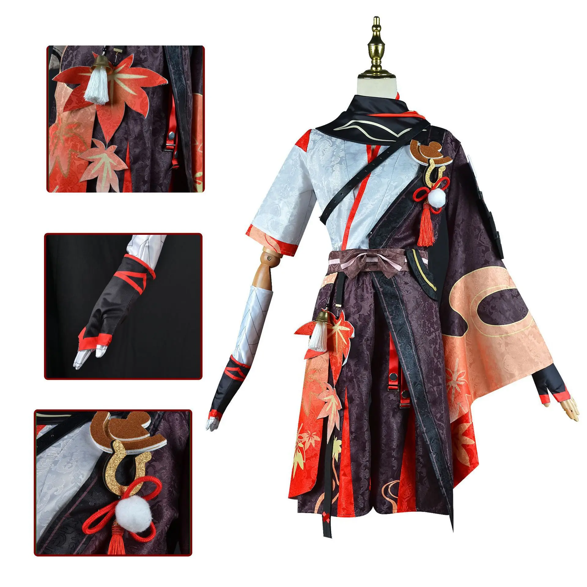 Game Genshin Impact Kaedehara Kazuha Cosplay Costume Battle Suit Uniform Wig Shoes Full Set Halloween Party Outfit for Adult Men