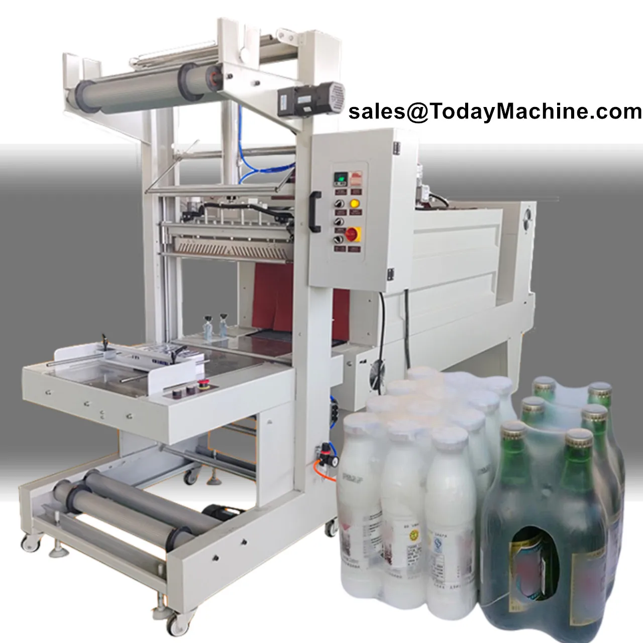 Automatic 12 Group Enrgy 350ml Drink Bottles Sleeve PE Film Heat Shrink Tunnel Wrapping Machine