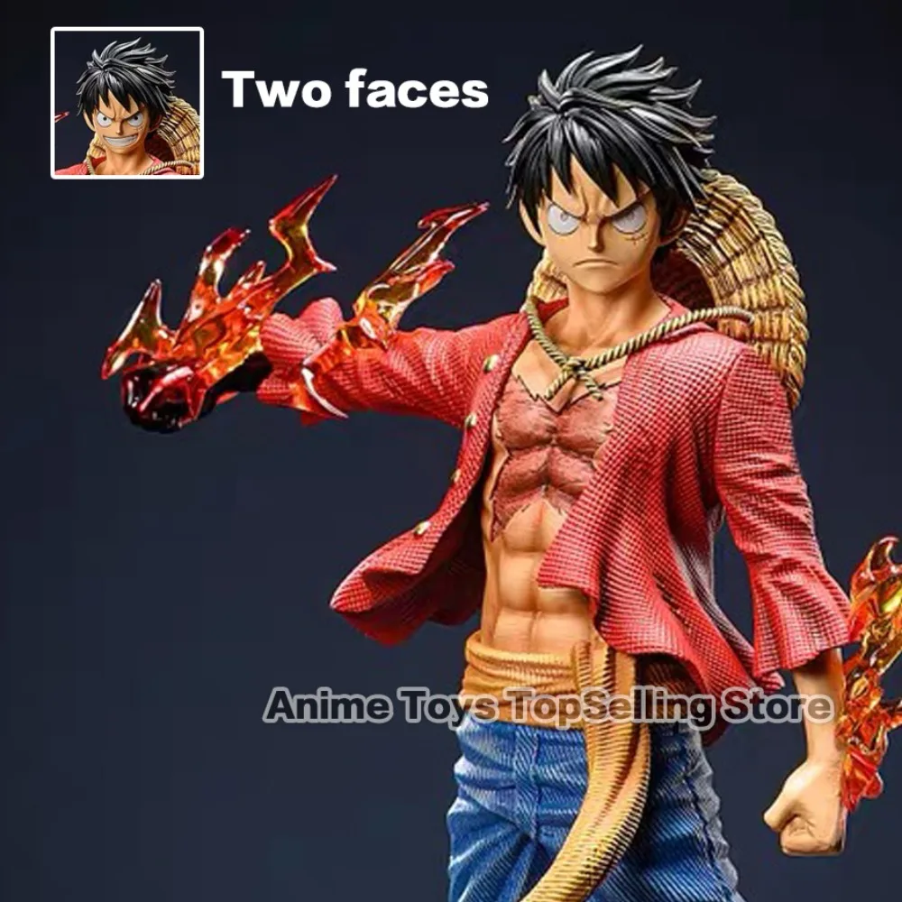 27cm Anime One Piece Figure Luffy Figure Two Faces PVC Statue Collectible Model Toys Gifts