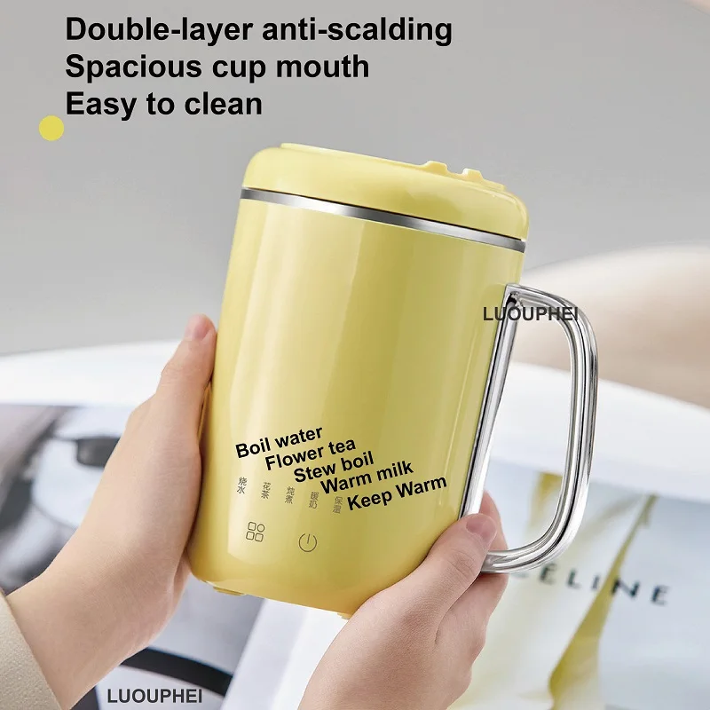 450ml Electric Kettle Travel Multicooker Hotpot Heating Cup Stew Pot Health Preserving Pot Cooking Pot Portable Warm Milk Cup image 2