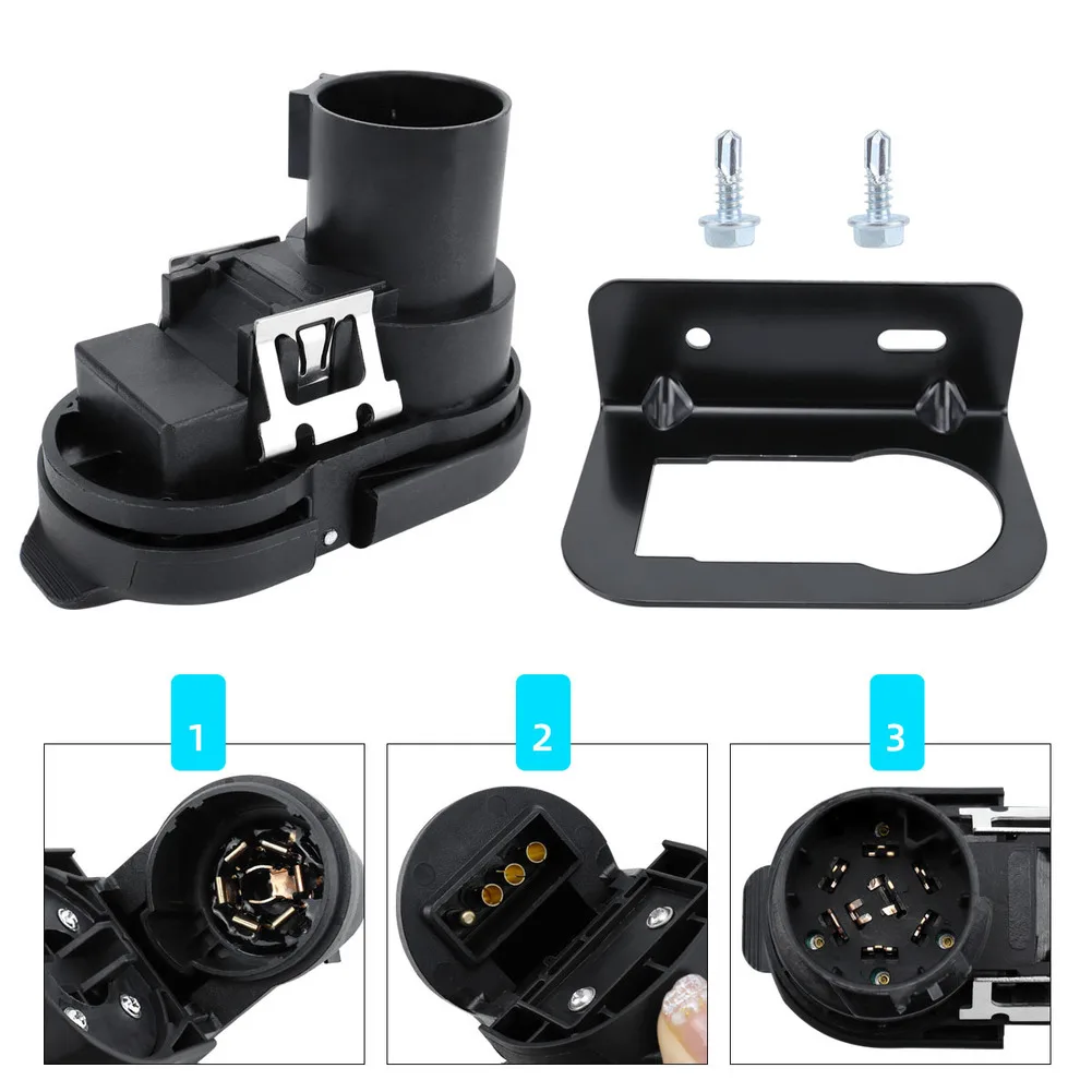 

7-pin Trailer Wiring Harness Connector 56055632AC For Dodge For Durango 09-23 -Ram 1500 W/Cover& Screws Towing Accessory