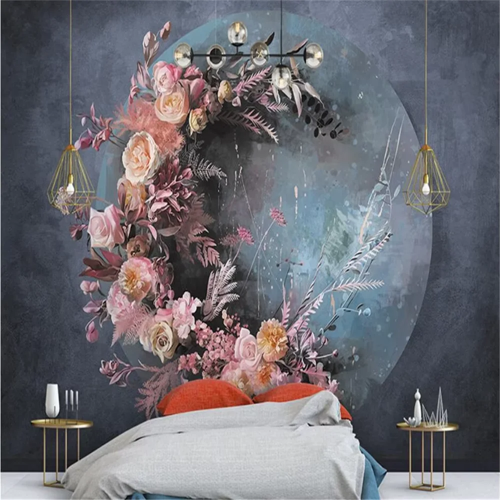 Custom Flower wallpapers for living room wall covering sofa background 3D art photo mural wall paper bedroom wallpaper  Stickers