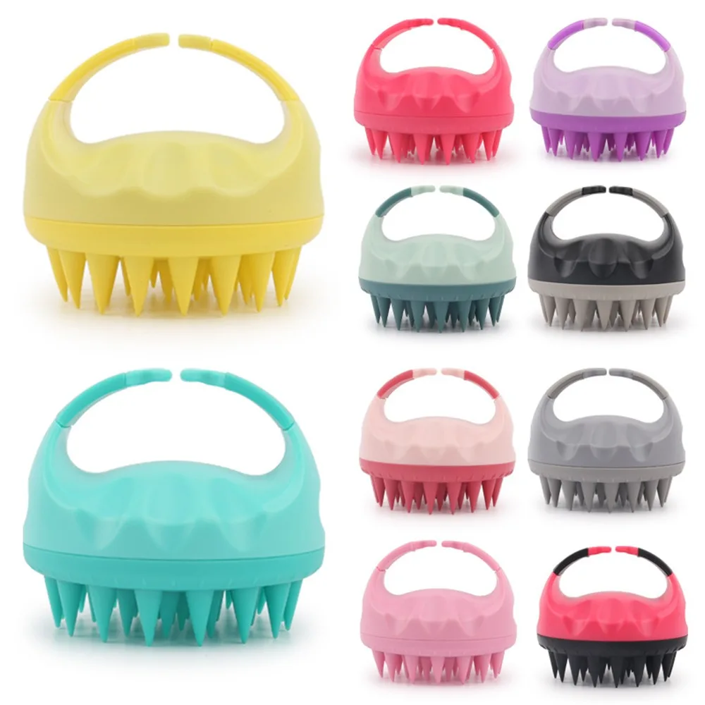 Durable Silicone Shampoo Brush with Handle Practical Scalp Massage Brush Multipurpose Shower Brush Bathroom