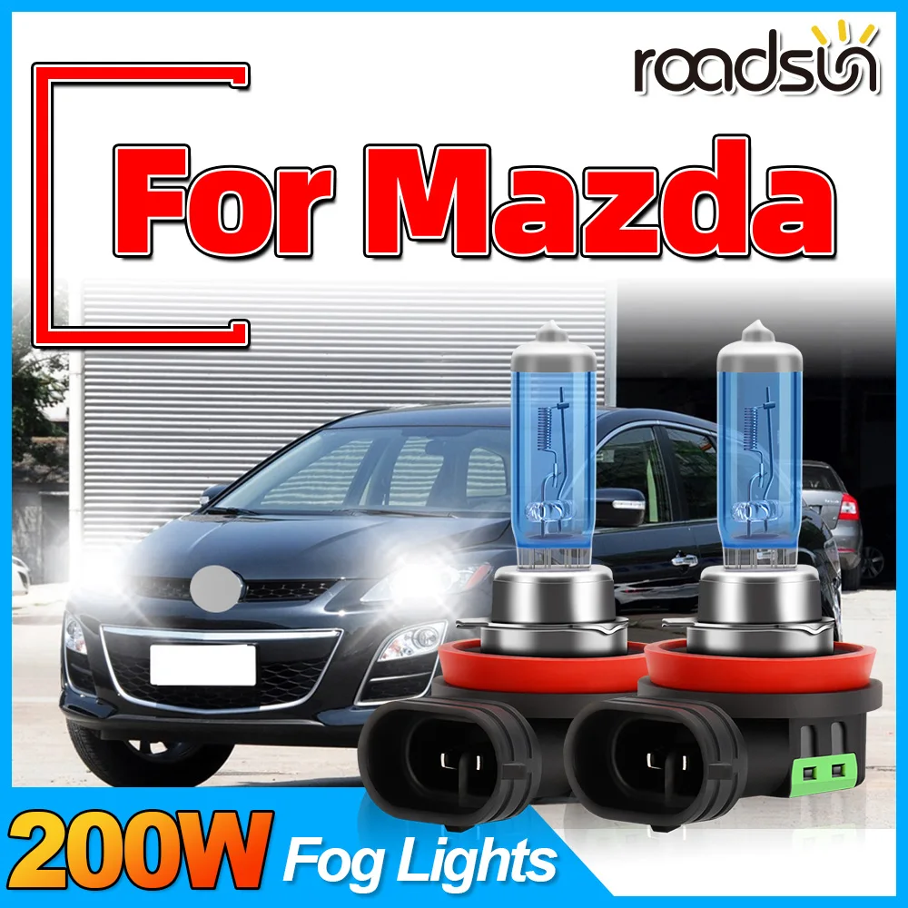 Fog Lights 12v Xenon Gas Halogen Fog Bulbs H11 Super Bright For Mazda 3 5 CX-5 Plug and Play Mini 1:1 Design Car Lamp Long Life